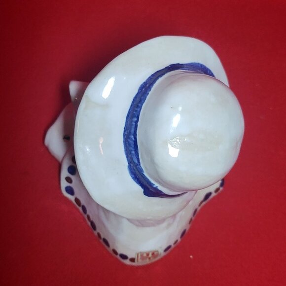 Vintage UCTCI Sitting Girl Hat Book Figurine Incense Stick Holder Ceramic Japan - Picture 12 of 12